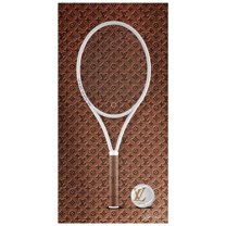 L&V Vibe Racquet Frameless Free Floating Tempered Glass Panel Graphic Wall Art , 24" x 48"