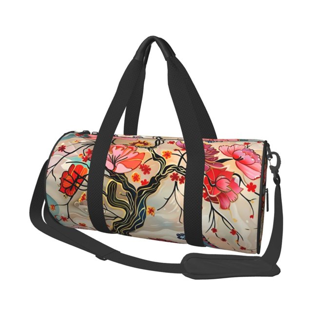 Easygdp Butterflies And Flowers Painting Bolsa de Viaje, Bolsa de Mano, Bolsa de Gimnasio, Bolsa de Equipaje para Viaje