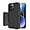Black/Black, variant on for iPhone 15 Pro Max Phone Case, and Glass Screen Protector, Dust-Proof Port Cover, Full Body Non-Slip Wear-Resistant Rubber Protection, Black/Black