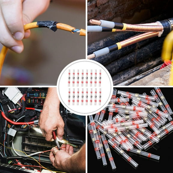 FUEENIRVA Boat Truck Wire Joints Solder and Seal Process Cylindrical 100pcs