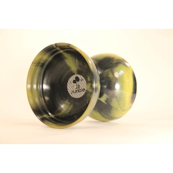 Sundia Shining Diabolo - Includes Wooden Sticks, 2 Strings Instructions and Bag (Yellow Marble, Short Bearing)