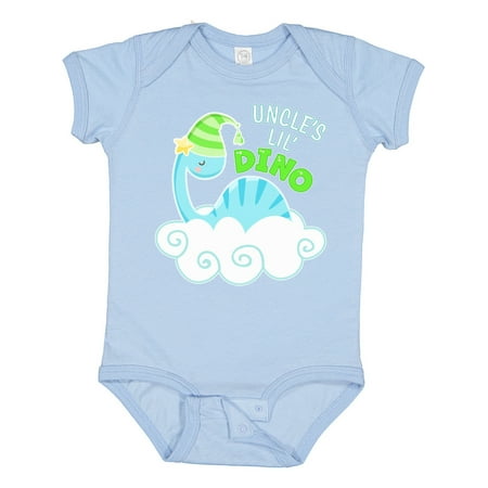 

Inktastic Uncle s Lil Dino with Cute Blue Baby Dinosaur Boys or Girls Baby Bodysuit
