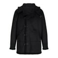 thumbnail image 4 of hopeusince Men's Winter Warm Faux Shearling Coat Double Breasted Lapel Long Overcoat with Pockets Black L, 4 of 6