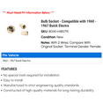 thumbnail image 2 of Bulb Socket - Compatible with 1960 - 1967 Buick Electra 1961 1962 1963 1964 1965 1966, 2 of 2