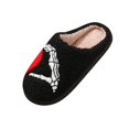 thumbnail image 2 of Unisex Skeleton Hand Heart Plush Mule Slippers, Halloween Gothic Closed Toe House Slippers, Teddy Fleece Thick Non-Slip Sole Warm Fluffy Indoor Bedroom Slippers, 2 of 8