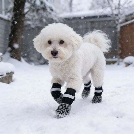 Adjustable Dog Socks Shoes Non-Slip and Waterproof Pet Travel Sock Liners for Walks Comfortable Dog Footwear for Small Medium Large Breed Dogs(Gray D)