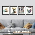 thumbnail image 2 of PixonSign Framed Wall Art Sportscar Headphone Sneaker Collage Posters, Set of 4 Boy's Bedroom Illustration Wall Decor Prints, Multicolor Contemporary Wall Décor for Living Room - 12"x16" Black, 2 of 5