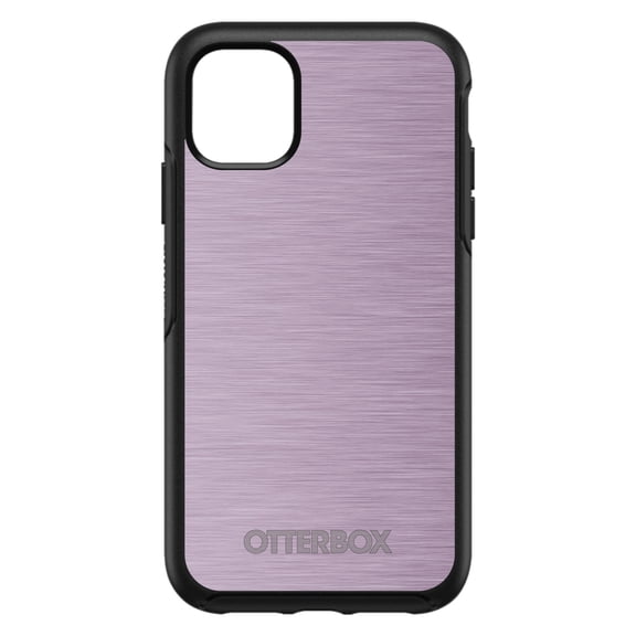 DistinctInk OtterBox Symmetry Custom Case for Apple iPhone 15 (6.1" Screen) - Printed Image of Stainless Steel - Lightweight Grip
