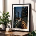 thumbnail image 4 of Over Flower Street, DTLA - Los Angeles California Photography City Skyline Nightlife Architecture Street Photography Night Sky Black Framed Wall Art Print 5 x 7 inches, 4 of 8