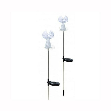 Solar Ed Angel Led Light Garden Stakes Set Of 2