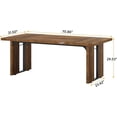 thumbnail image 2 of Tribesigns 71" Dining Table for 6 to 8 People, Farmhouse Rectangle Kitchen Table for Kitchen, Brown, 2 of 5