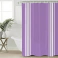 thumbnail image 5 of Farmhouse Purple Shower Curtain, 72" x 72", White Stripe Waterproof Bathroom Curtain Washable Shower Curtain Set with 12 Hooks, 5 of 6