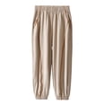 thumbnail image 2 of Asxite Toddler Solid Ice Silk Breathable Loose Sweatpants Elastic Waist Casual Summer 3-15 Y, 2 of 5