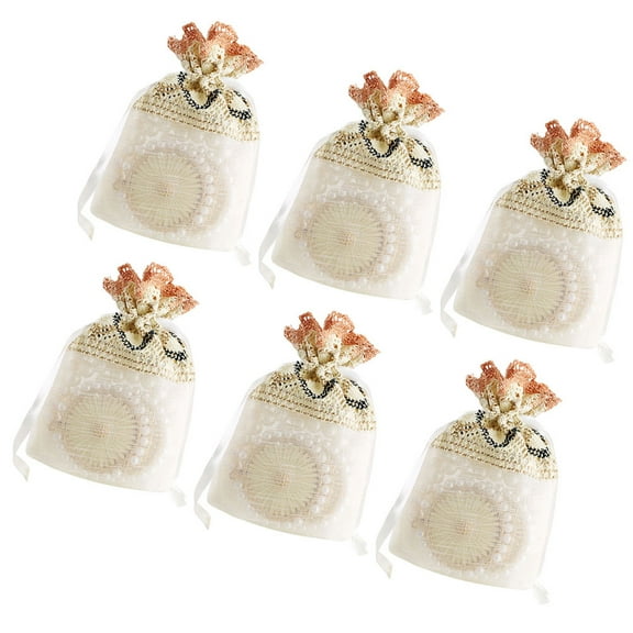 WHAMVOX 6-Pack Small Drawstring Jewelry Bags Pouches for Packaging and Storage