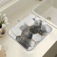 thumbnail image 4 of Yayeee Dish Drying Mat for Kitchen Counter 16" x 18" Microfiber Super Absorbent Coffee Decorative Pad, Gray Hexagons, 4 of 9