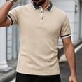 thumbnail image 2 of Plus Size Big & Tall Men's Solid Color Knit Casual Shirt Tops, Short Sleeve Lapel Breathable Cooling Quick Dry, Summer Beach Vacation Travel Gym Fitness Outfits, Modern Essential, 2 of 9