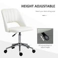 thumbnail image 3 of Cream White Velvet Swivel Office Chair | Mid-Back Computer Desk Chair with Adjustable Height & Breathable Design for Home Office & Living Room - 19.3" x 23.6", 3 of 7