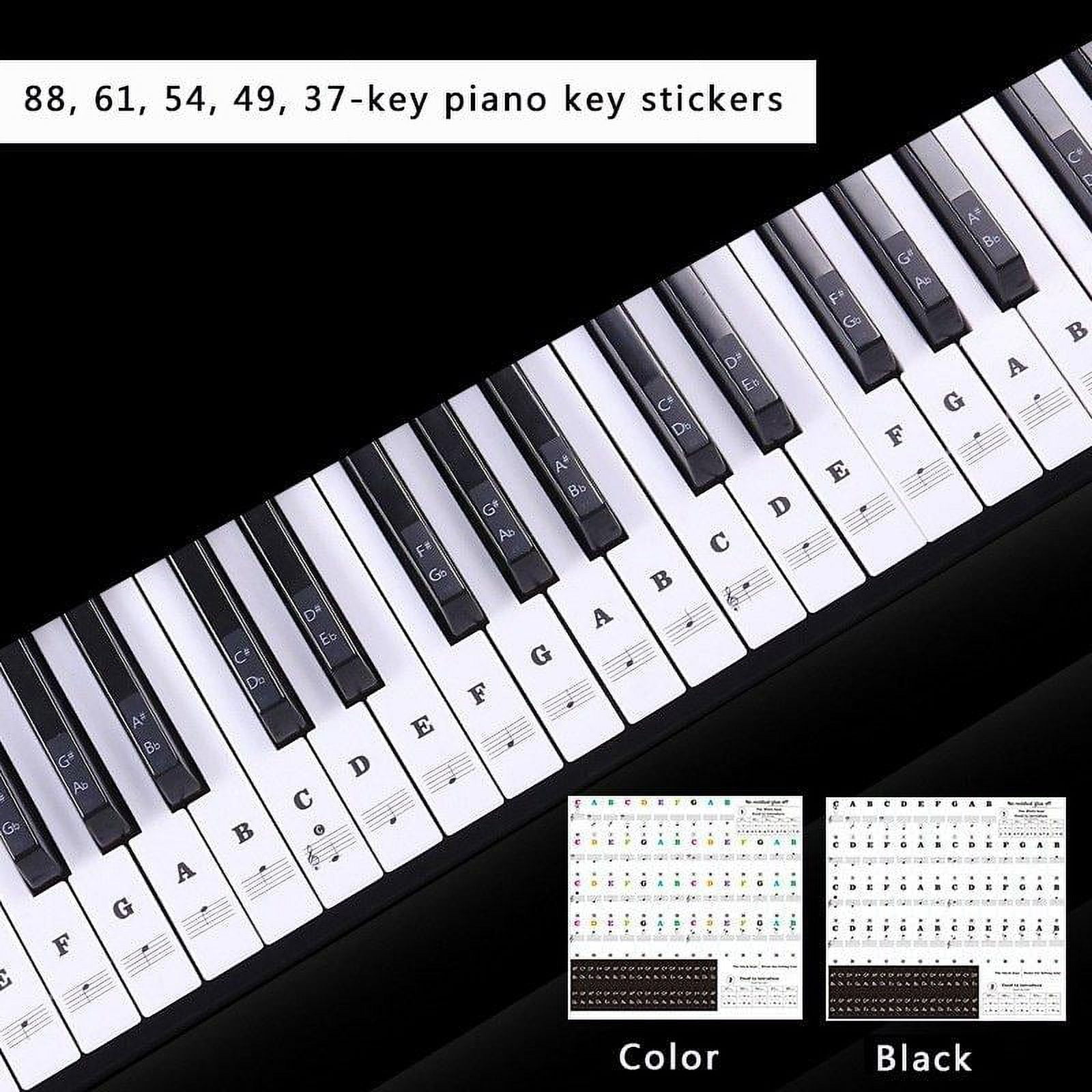Autocollant notes clavier 88/61/54/49/37 touches autocollant piano  transparenthm