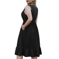 thumbnail image 4 of FOLUNSI Plus Size Summer Dress for Women Casual Sleeveless V neck Ruffled Swing Dresses with Pockets M-4XL, 4 of 5