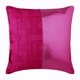 thumbnail image 1 of Funda de almohada decorativa, 55 x 55 cm (22 x 22 pulgadas), color rosa fucsia, de piel sintética metalizada con tejido de canasta, de seda, color liso - Fucsia N Half, 1 of 3
