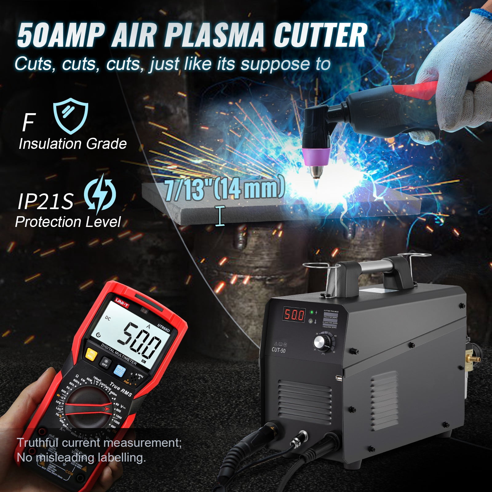 BENTISM CUT-50 50 Amp Plasma Cutter, 110V/220V with IGBT Technology