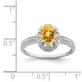 thumbnail image 2 of White Sterling Silver Ring Band Gemstone (11) November Citrine Oval Yellow Diamond, 2 of 2