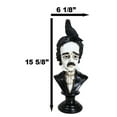 thumbnail image 2 of Gothic Day of The Dead Edgar Allan Poe Bust With Quoth The Raven Crow Figurine, 2 of 10