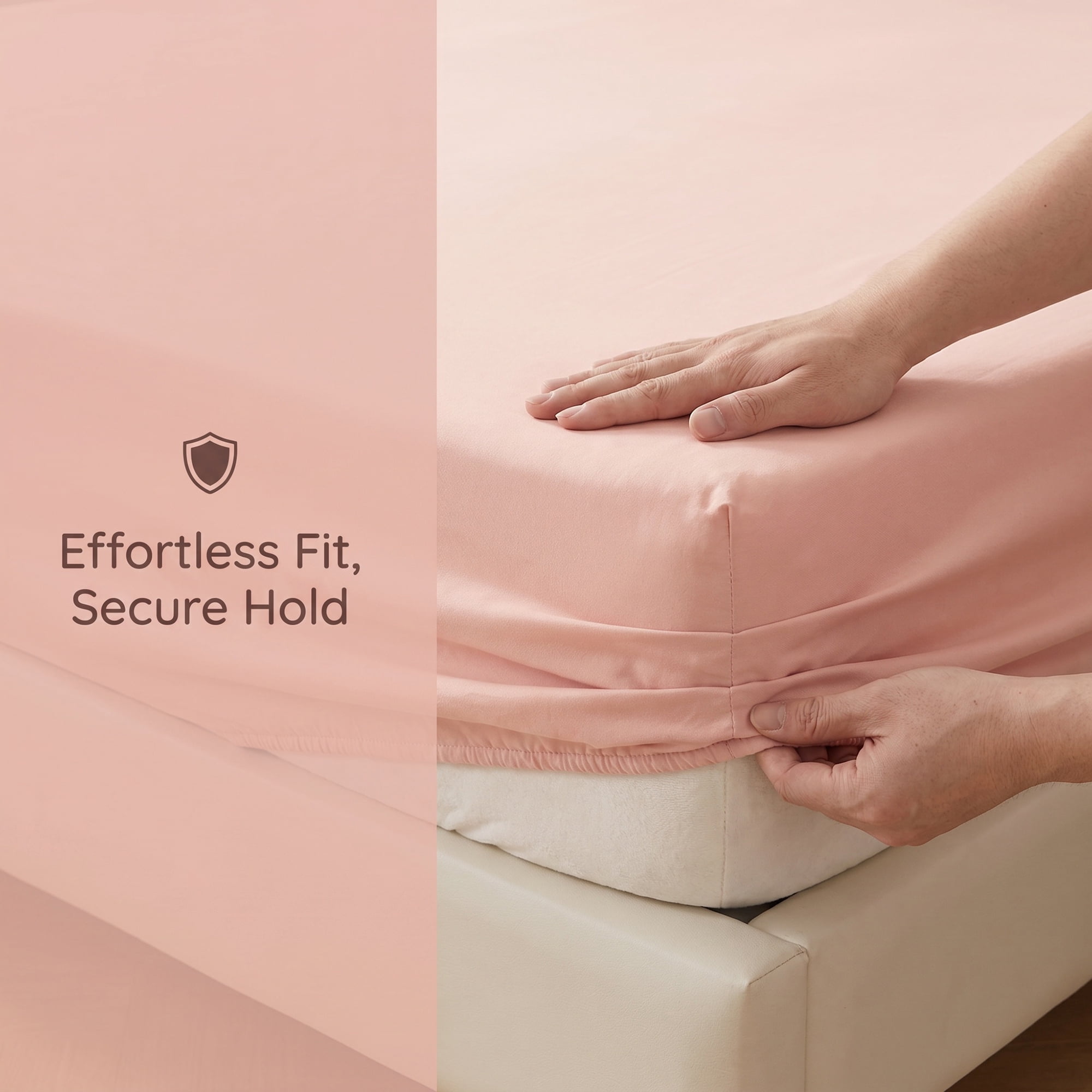 Unique Bargains Fitted Sheet Cotton Bed Sheets Cooling for Sleep 59"x78.7" Grapefruit Pink