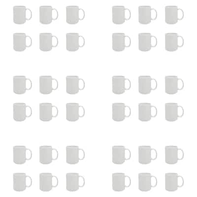 White Ceramic Sublimation Mug by Make Market – 12oz Stoneware Drinkware for Custom Heat Transfer - Microwave & Dishwasher Safe - 6 Pack