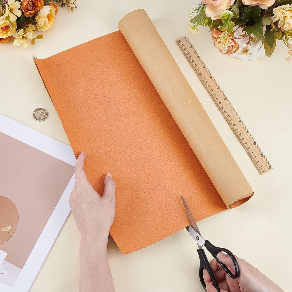 1.64 Yards Leather Bag Liner Self-Adhesive Leather Stiffener Roll Craft Supplies for Bag Handmaking Bonded Sheet for Handbag Reinforcement Dark Orange 1mm Thick diy Dark Orange