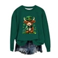 thumbnail image 2 of ICHUANYI St. Patrick's Day Sweatshirts for Women Green Printed Casual Loose Long Sleeve Fit Tops Hoodless Sweatshirts Top, 2 of 5