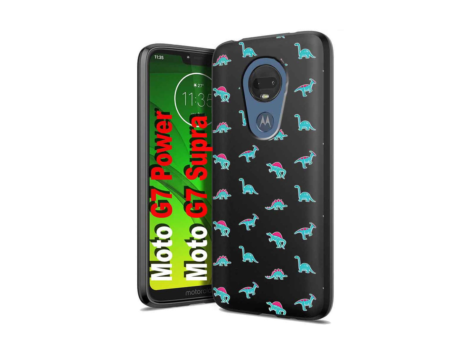 TalkingCase Thin Gel Phone Case for Motorola moto g7 power,Dinosaur 4