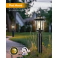 thumbnail image 6 of VIANIS Dusk to Dawn Outdoor Post Lights, Black Light Posts for Outside with Pier Mount Base, 100% Aluminum Waterproof Exterior Lamp Post with Tempered Glass Panels for Garden (Hardwired 120V), 6 of 8