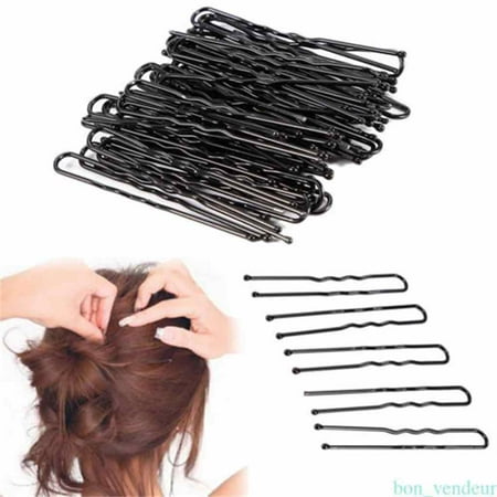 30 Pcs Black U Type Hair Clips Metal Hairpins Barrette Diy Stick