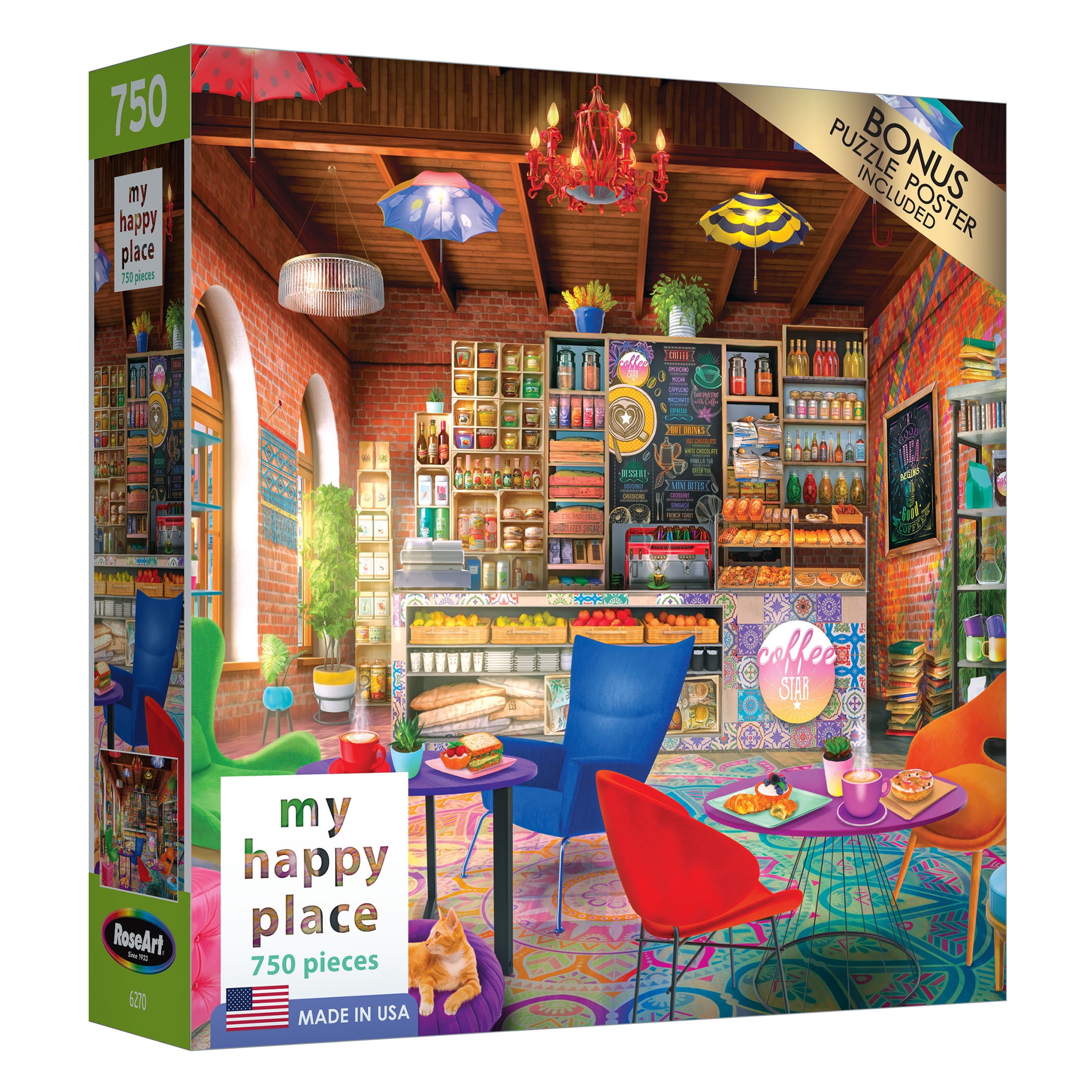 RoseArt My Happy Place - Boho Coffeshop - 750 Piece Jigsaw Puzzle