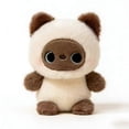 thumbnail image 1 of SIYTUAU Short Plush Siamese Cat Doll Desk Companion Decorative Toy Soft Stuffed Animal Figure For Table Shelf, 1 of 6