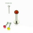 thumbnail image 4 of Labret Monroe Push In design with Soft Enamel Back for Comfort and Opalite Synth, 4 of 11