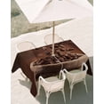 thumbnail image 3 of 60x84 Inch Outdoor Tablecloth with Umbrella Hole Zipper Rectangle Coffee Beans Rectangular Tablecloths Outside Waterproof Dark Brown Falling Cafe Bean Sacks Modern Patio Table Cover for Picnic Party, 3 of 8