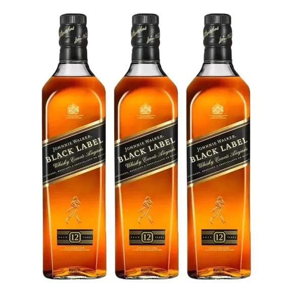 Whisky Johnnie Walker Black Label 750ml Pack 3 Piezas