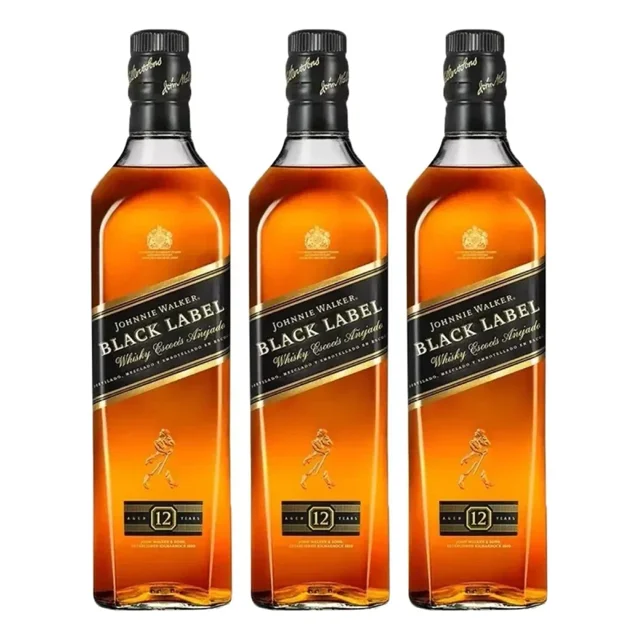 Whisky Johnnie Walker Black Label 750ml Pack 3 Piezas