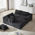 thumbnail image 4 of 108" Corduroy Textured L-Shaped Sectional Sofa with Left Chaise, 4 of 10