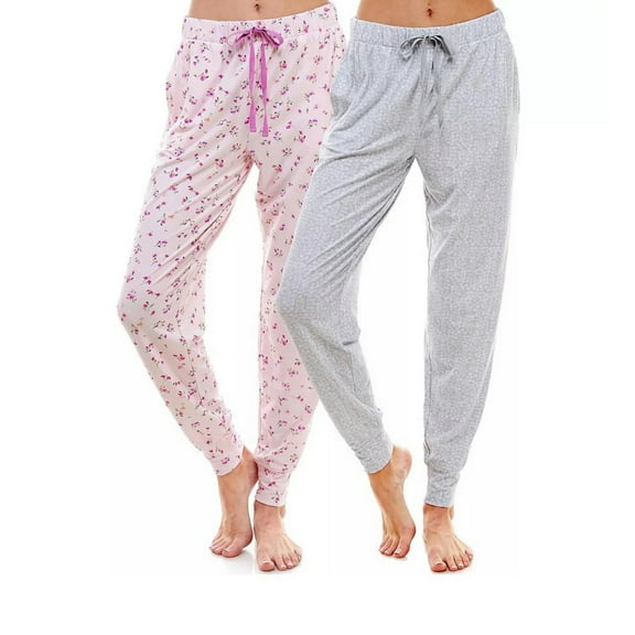 Roudelain Women's Elastic Waistband 2-Pk. Jogger Sleep Pants Ditsy-Dots Size S