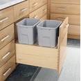 thumbnail image 2 of 14-7/8 in. Wide Double 35 qt. (8.75 Gallon) Gray Pull Out Bottom Mount Waste Container, 2 of 7