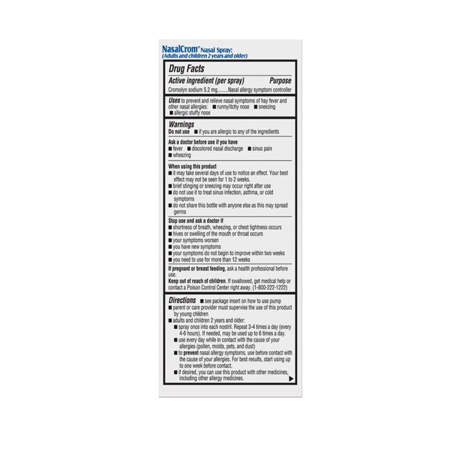NasalCrom Symptom Controller Prevents & Relieves Allergies 0.88 oz, 3-Pack