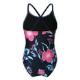 thumbnail image 2 of YEAHDOR Girls Ruffled Neck One Piece Swimsuit Floral Print Bodysuit Swimwear for Water Park Pool Swimming, 2 of 8