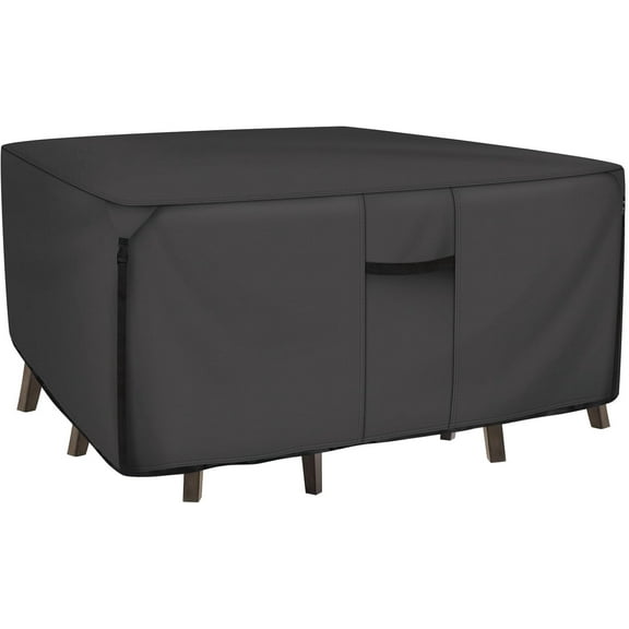 600D Tough Canvas Heavy Duty Square Patio Table and Chair Cover - Waterproof Outdoor General Purpose Furniture Covers 74 inch, Black