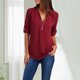 thumbnail image 2 of Camiseta Suelta De Manga Larga Con Cremallera De Otoño Para Mujer (Rojo Vino Xl) Tmvgtek Mujer, 2 of 4