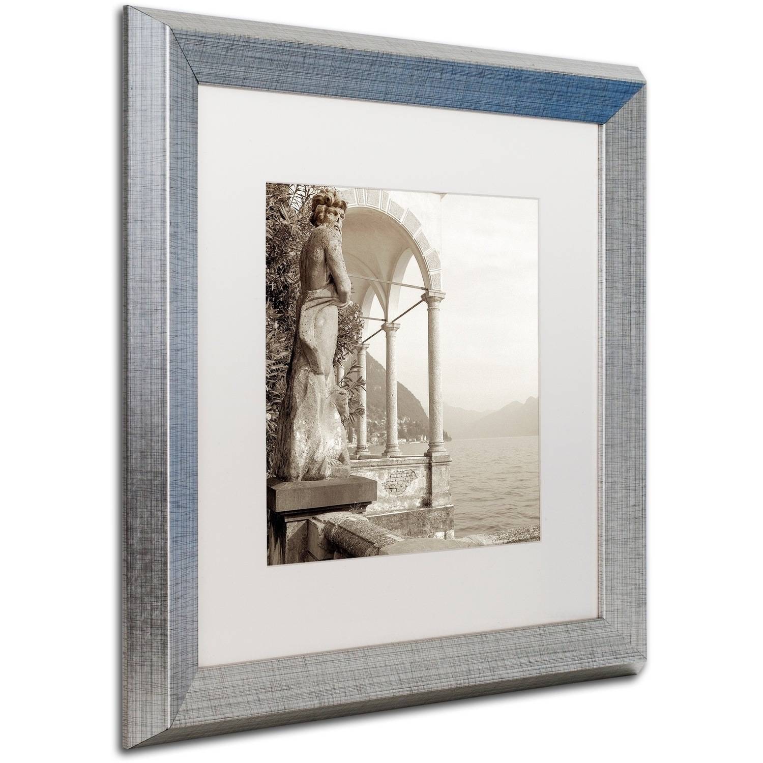 Trademark Fine Art "Giardini Italiano IV" Canvas Art by Alan Blaustein, White Matte, Silver Frame