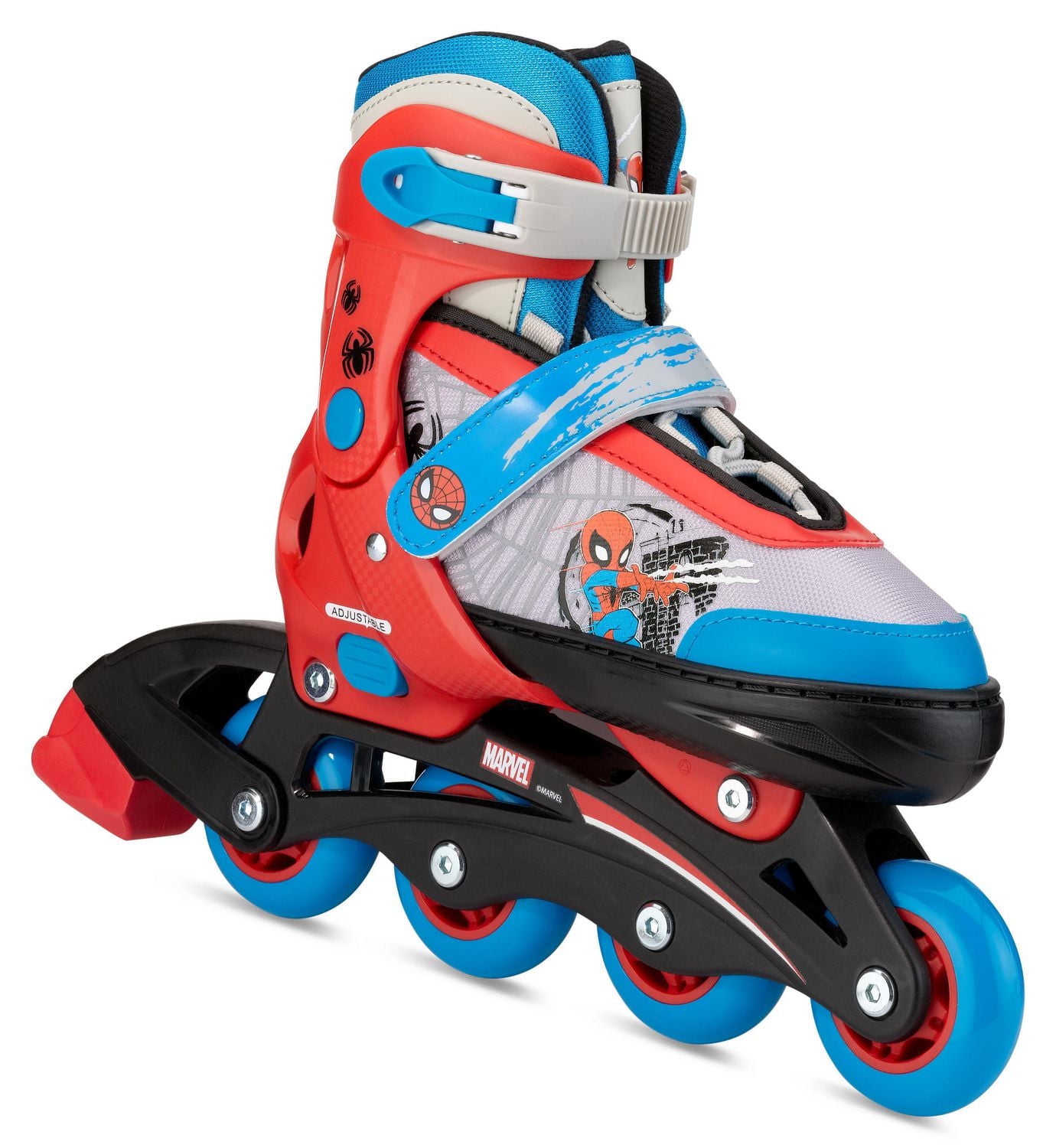 Patins transformables réglables Spiderman de Marvel, Extra-petit (Y8 – Y11), Rouge