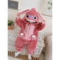 thumbnail image 2 of Pijama de una pieza con diseño de cremallera y puntadas de Anime Miniso, mono de dibujos animados para hombre y mujer, conjunto para niños, camisón cálido y suave y grueso, 2 of 6